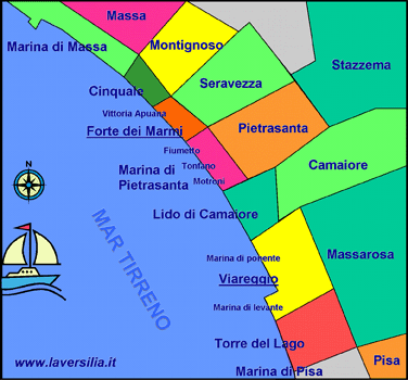 MAPPA VERSILIA: CLICCA SULLE ZONE DI TUO INTERESSE